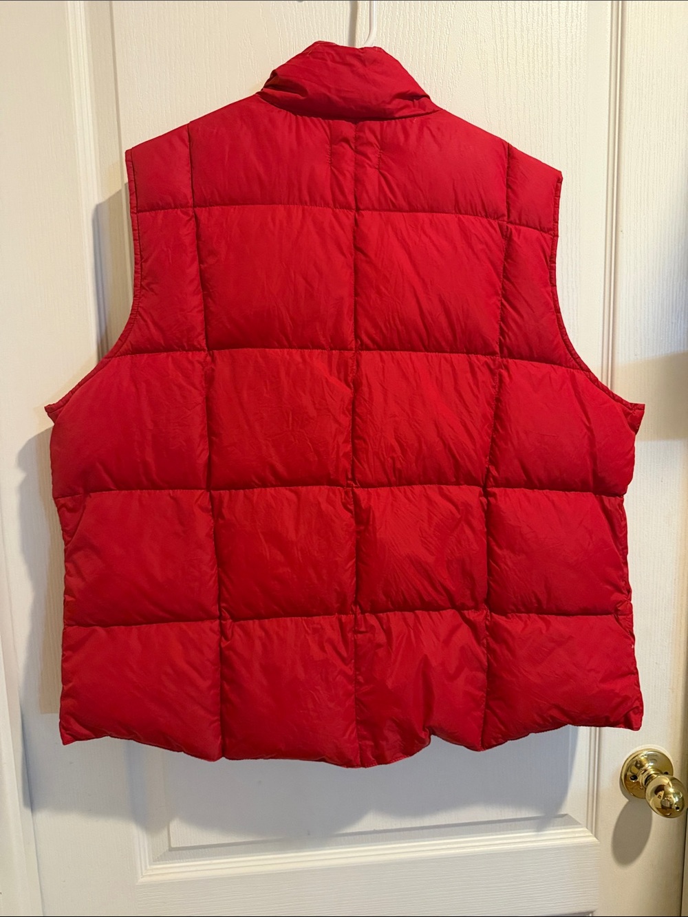Lands' End Red Quilted Down Vest with Stand Collar - Picture 5 of 5
